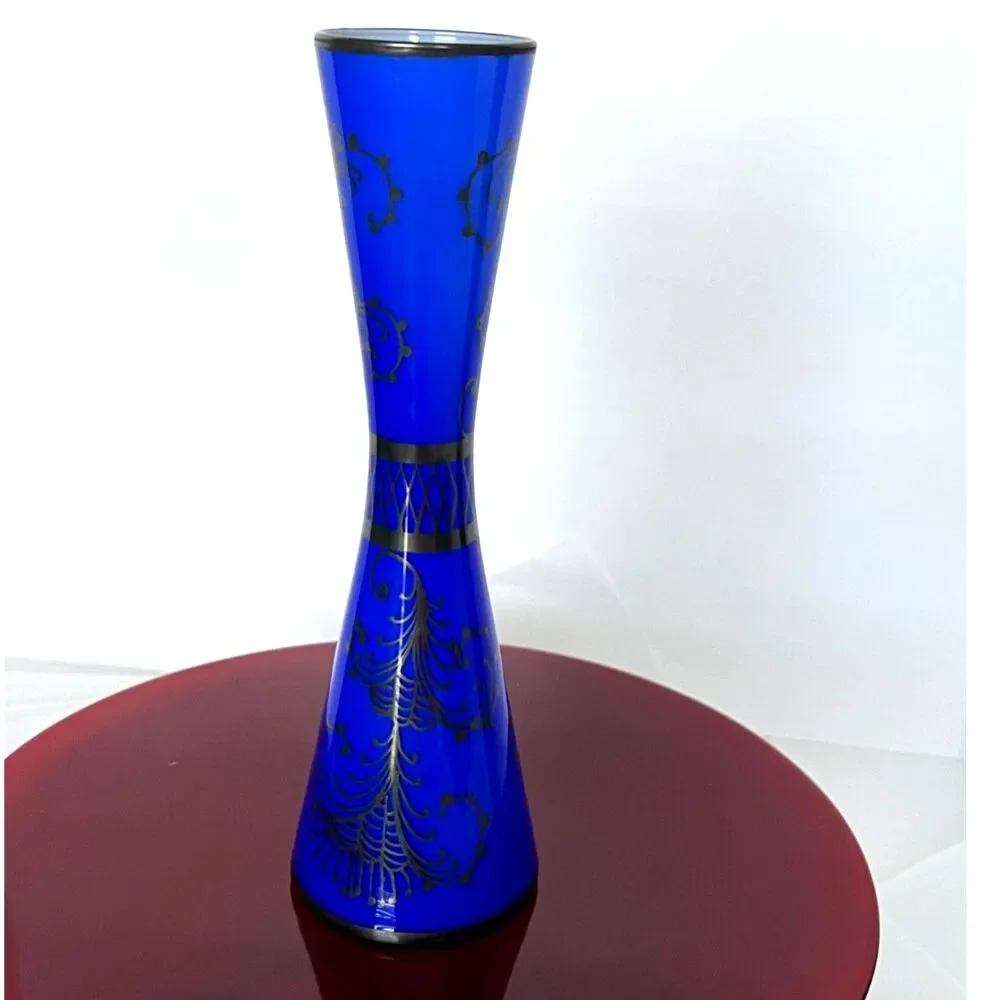 Vintage Cobalt Blue Glass Vase 12